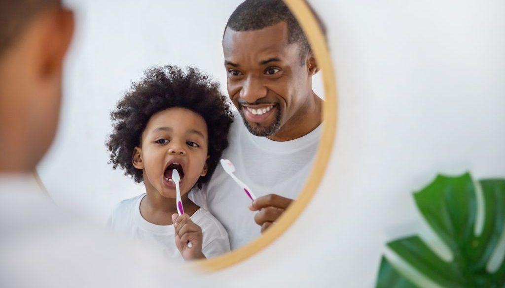 Portrait,Of,Happy,Family,Black,African,American,Father,And,Son