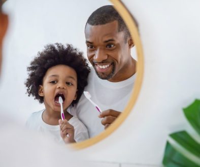 Portrait,Of,Happy,Family,Black,African,American,Father,And,Son